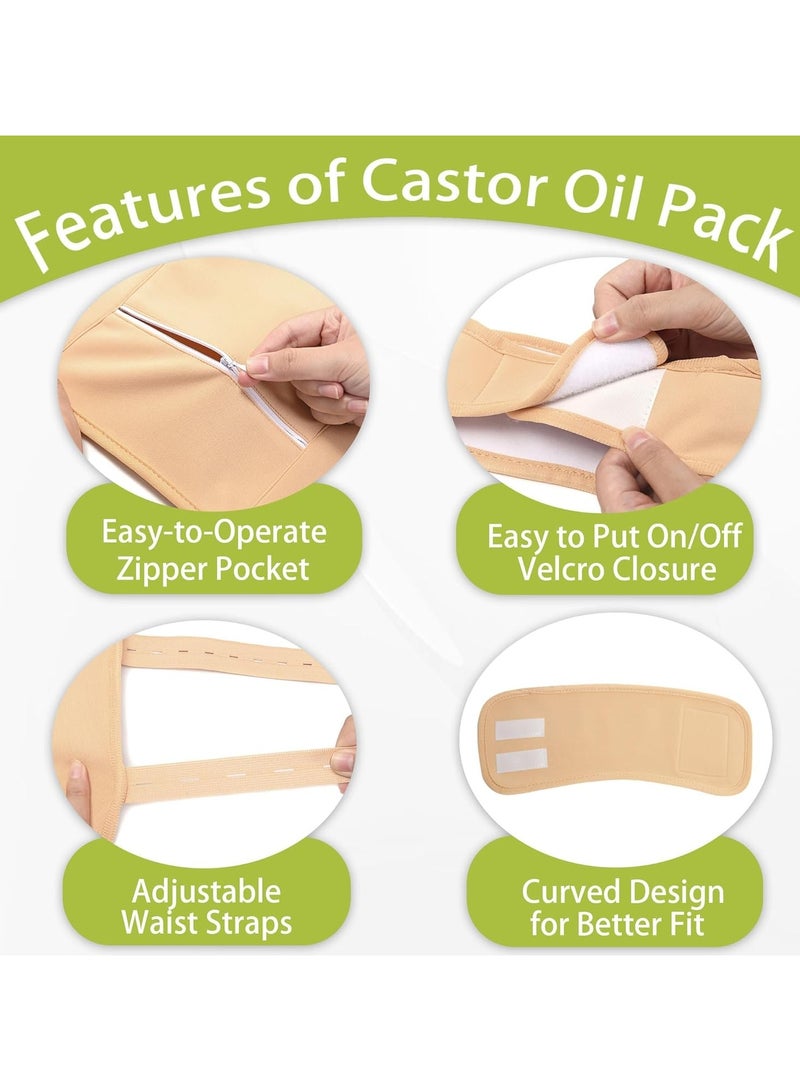 general 8pcs Castor Oil Packs, Reusable Castor Oil Organic Cotton Packs Liver Detox Insomnia and Inflammation Suitable for Neck Arms Waist Knees with Adjustable Elastic Strap - Image 5