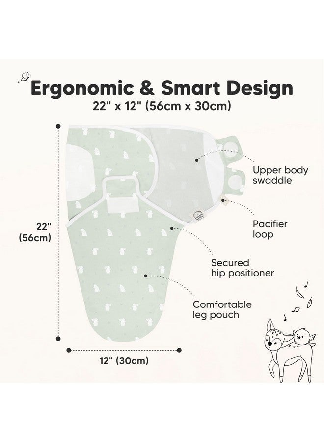 KeaBabies 3-Pack Organic Baby Swaddle Sleep Sacks - Newborn Swaddle Sack, Ergonomic Baby Swaddles 0-3 Months, Swaddles for Newborns,Baby Sleep Sack,Baby Swaddle Blanket Wrap,Baby Essentials (Bunnies) - Image 2