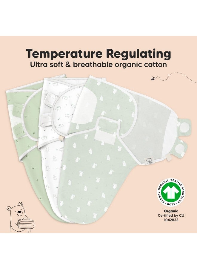 KeaBabies 3-Pack Organic Baby Swaddle Sleep Sacks - Newborn Swaddle Sack, Ergonomic Baby Swaddles 0-3 Months, Swaddles for Newborns,Baby Sleep Sack,Baby Swaddle Blanket Wrap,Baby Essentials (Bunnies) - Image 4