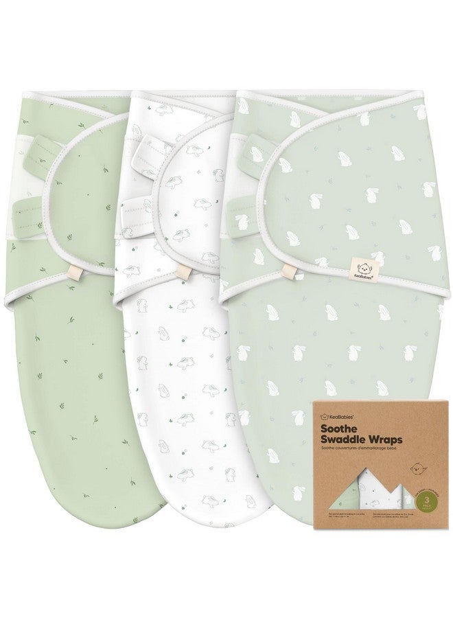 KeaBabies 3-Pack Organic Baby Swaddle Sleep Sacks - Newborn Swaddle Sack, Ergonomic Baby Swaddles 0-3 Months, Swaddles for Newborns,Baby Sleep Sack,Baby Swaddle Blanket Wrap,Baby Essentials (Bunnies) - Image 1