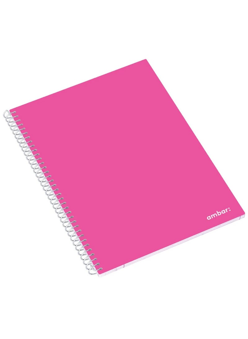 1-Piece A4 Size Single Lined Spiral Notebook Pink