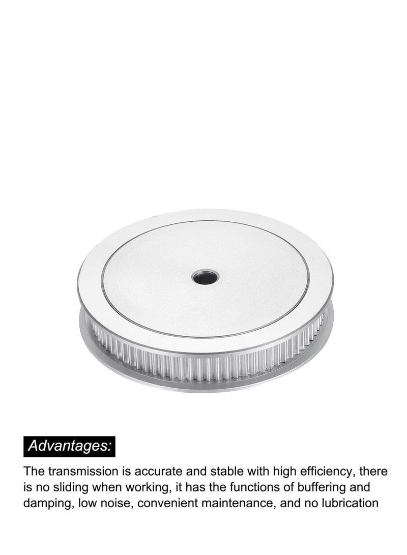 Zikra 80 Teeth 5mm Bore Timing Pulley, Aluminium Synchronous Wheel Silver with M5 Screw for 3D Printer Belt, CNC Machine - Image 4