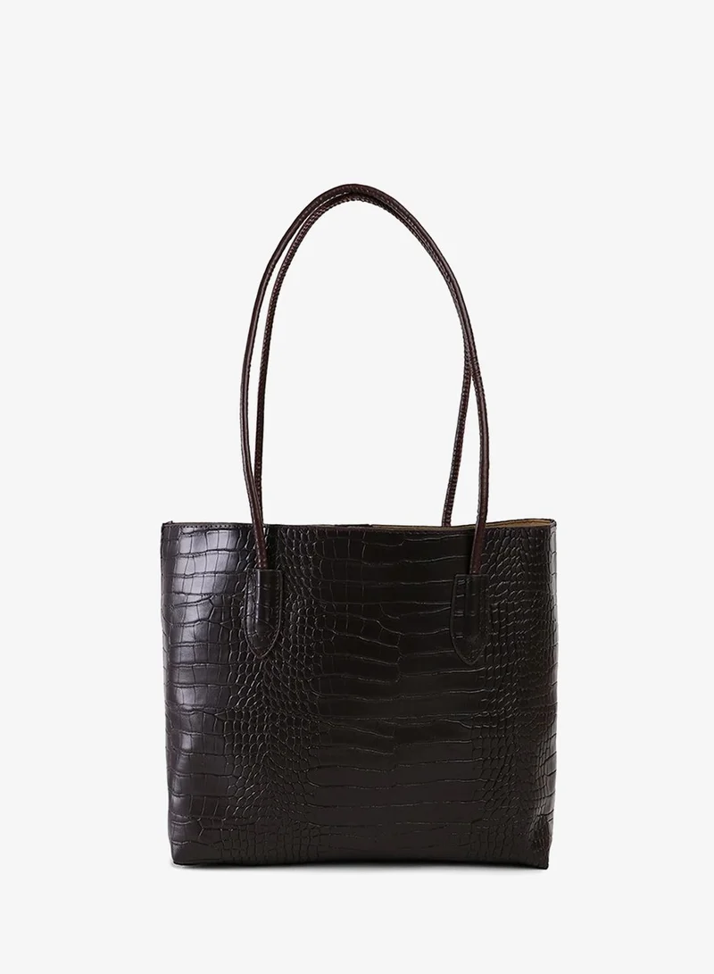 Haute Sauce  Coco Dark Brown Tote Bag Set for Women | Best Price UAE