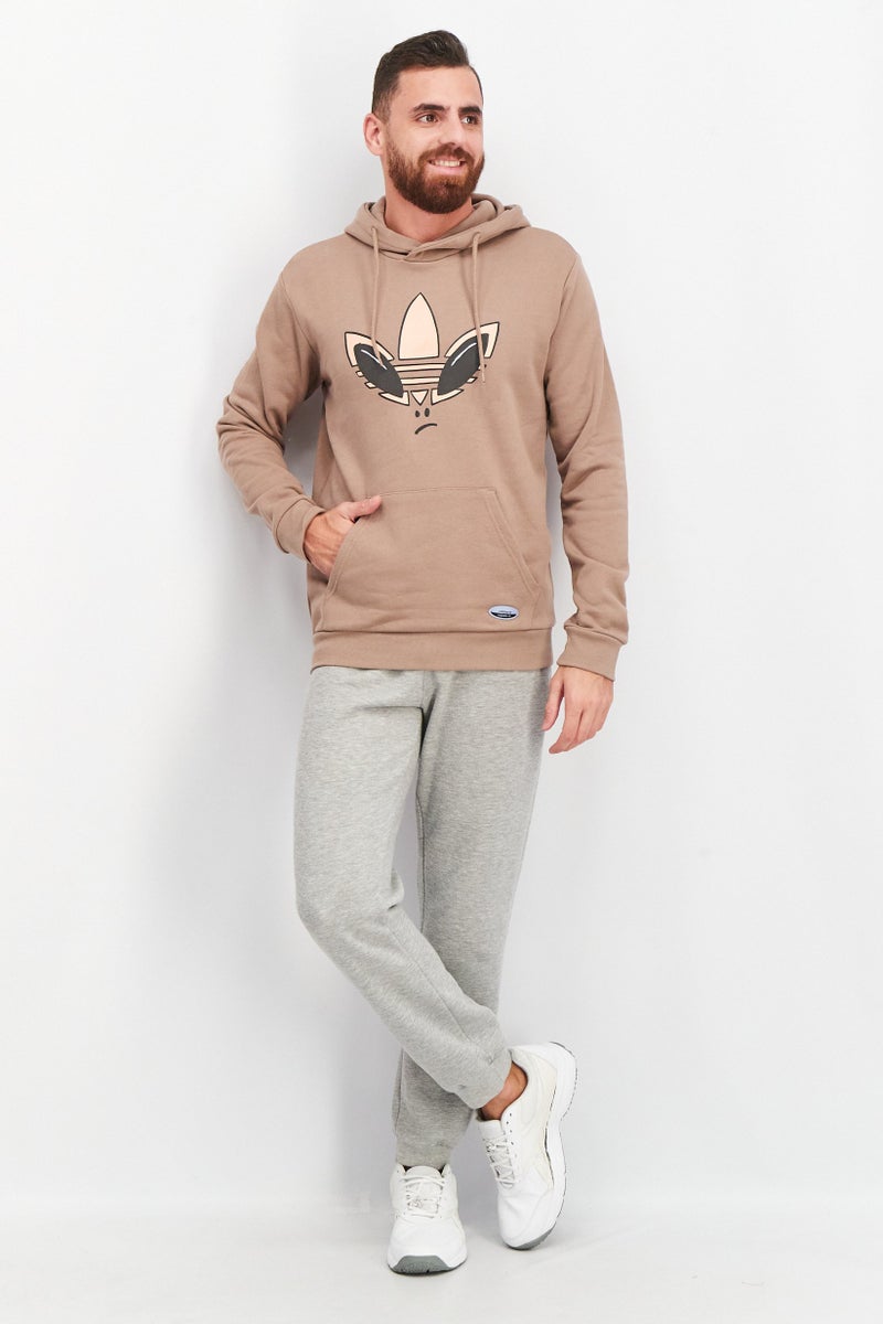 adidas Originals Men Sportswear Fit  Long Sleeves Hoodie, Light Brown  - Image 3