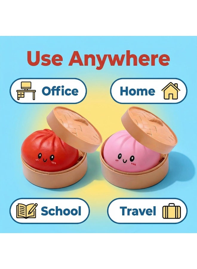 TOP ONE Dumpling Squishy Dumpling Stress Ball Steamed Stuffed Bun Stress Relief Squeezing Bun Toys For Halloween Project Tricking People Kid Playing - Image 4