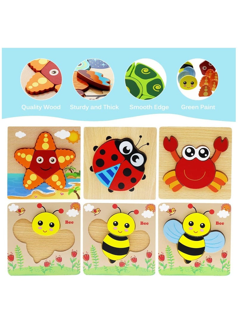 Montessori Toys, 12-3-Year-Old Boys and Girls, Wooden Children's Puzzle, Children's Education and Learning Toys, 1-3 Gifts, Environmentally Friendly Travel STEM Building Toy Game - Image 5