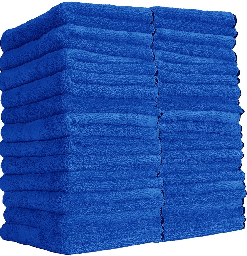 Chemical Guys MIC110024 Professional Grade Premium Microfiber Towels, Blue (16 Inch x 16 Inch) (Pack of 24) - Safe for Car Wash, Home Cleaning & Pet Drying Cloths - Image 1