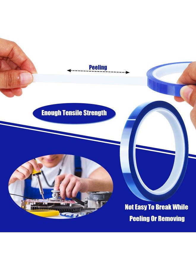 MEBMIK 4 Rolls 10mm x33m(108ft) Blue Heat Tape High Temperature Heat Resistant Tape Heat Transfer Tape for Heat Sublimation Press No Residue and Heat Transfer Vinyl - Image 4