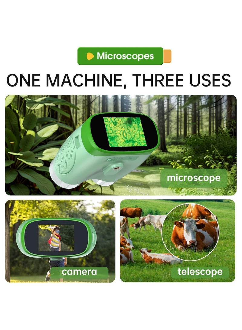 SOLARAE Electronic Microscope for Kids Portable 1000X Microscope Pocket Electronic Microscope with 2" LCD Screen 3-in-1 Handheld Kids Microscope with Microscope Camera and Binocular Functions - Image 5