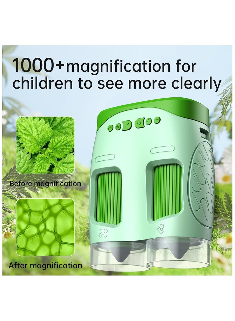 SOLARAE Electronic Microscope for Kids Portable 1000X Microscope Pocket Electronic Microscope with 2" LCD Screen 3-in-1 Handheld Kids Microscope with Microscope Camera and Binocular Functions - Image 3
