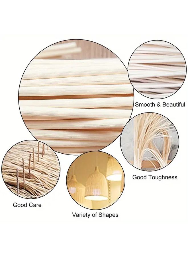 Natural Rattan Twine 250g Beige 4mm Thick Braided Cord For DIY Furniture Crafts Weaving - Image 1