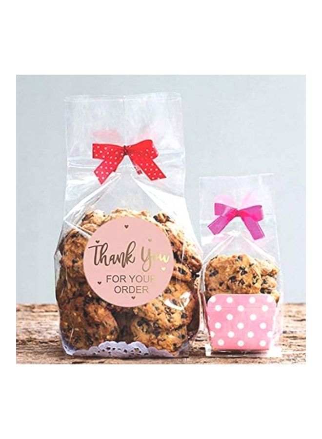 500 قطعة ملصقات مطبوع عليها عبارة Thank You For Your Order وردي/ذهبي - Image 5