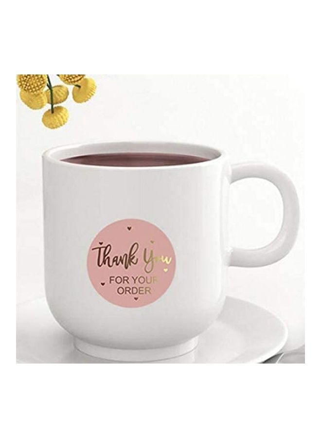 500 قطعة ملصقات مطبوع عليها عبارة Thank You For Your Order وردي/ذهبي - Image 4