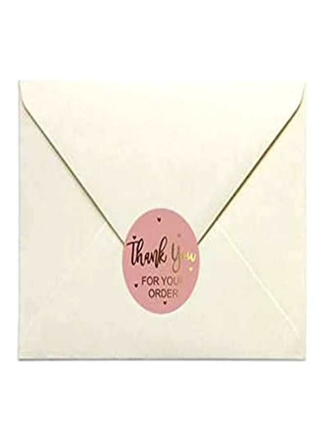 500 قطعة ملصقات مطبوع عليها عبارة Thank You For Your Order وردي/ذهبي - Image 3