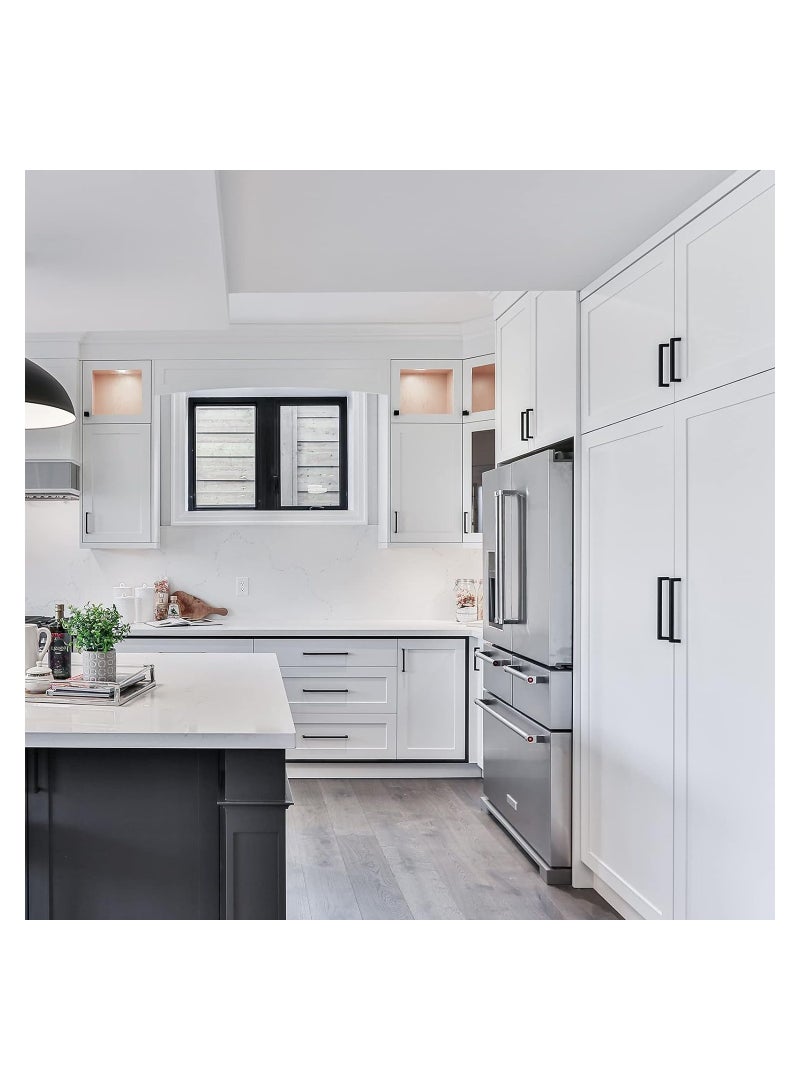 Modern Black Square Cabinet Pulls 5 Pack Stainless Steel Drawer Handles 3-3/4in Center to Center for Kitchen Bathroom - Image 4