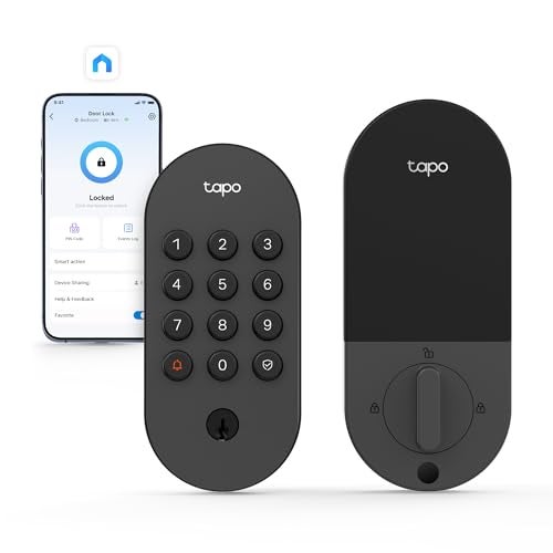 tapo قفل باب ذكي بتقنية الواي فاي من تابو - أزرار لمسية بدون مفتاح، وصول مخصص مع مراقبة عبر التطبيق، قفل تلقائي، مقاوم للعوامل الجوية IP54، درجة BHMA 3، متوافق مع أحجام الأبواب القياسية، تابو DL100 - Image 1