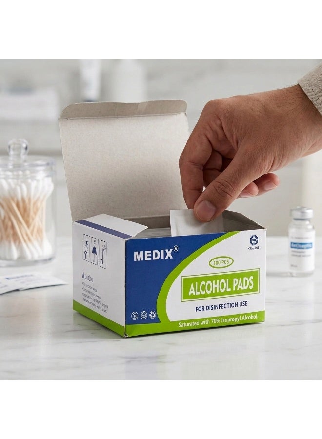 MEDIX Alcohol Prep Pads for Skin Cleaning & Preparation, Individually Wrapped Single-Use Pads - Pack of 200 - Image 4
