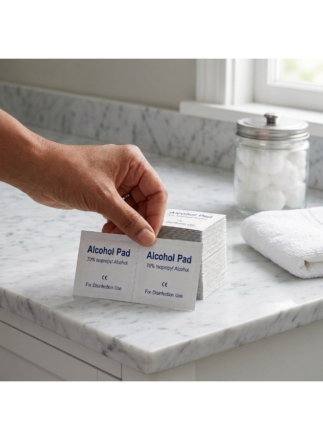 MEDIX Alcohol Prep Pads for Skin Cleaning & Preparation, Individually Wrapped Single-Use Pads - Pack of 200 - Image 3