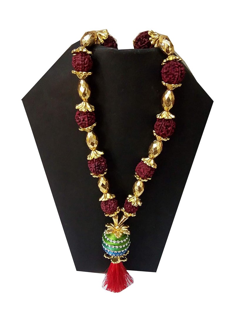 Salvus APP SOLUTIONS Artificial Garland Pooja Haar Mala with rudraksh for Sculpture Photo Frames 21 Inch - Image 1