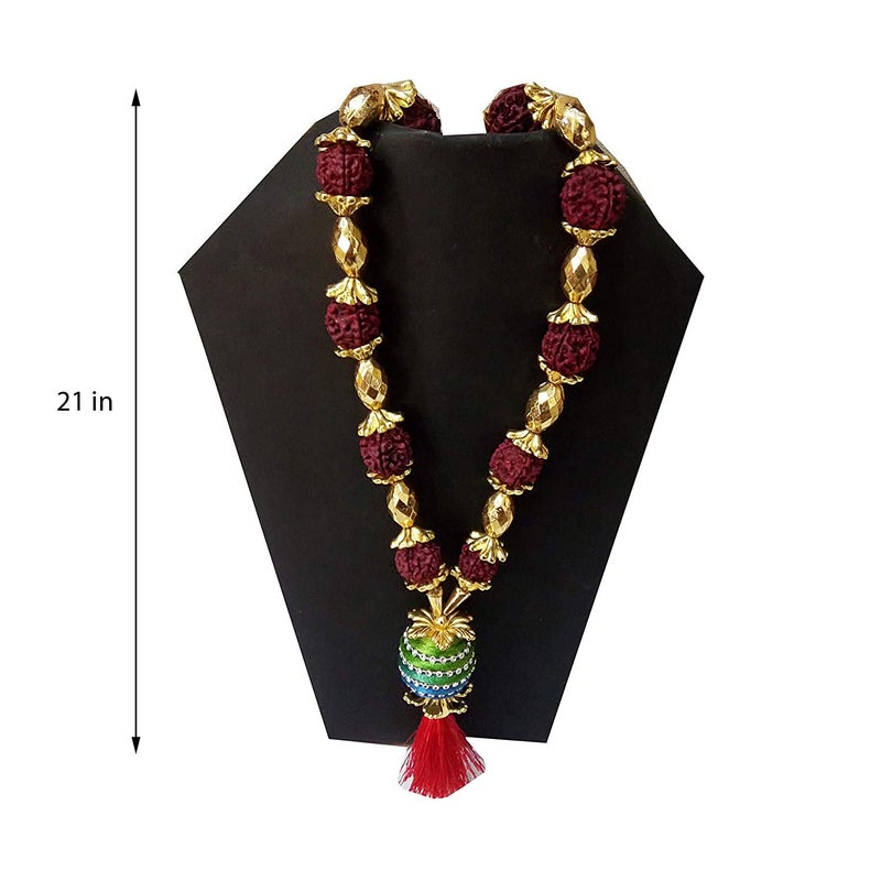 Salvus APP SOLUTIONS Artificial Garland Pooja Haar Mala with rudraksh for Sculpture Photo Frames 21 Inch - Image 2