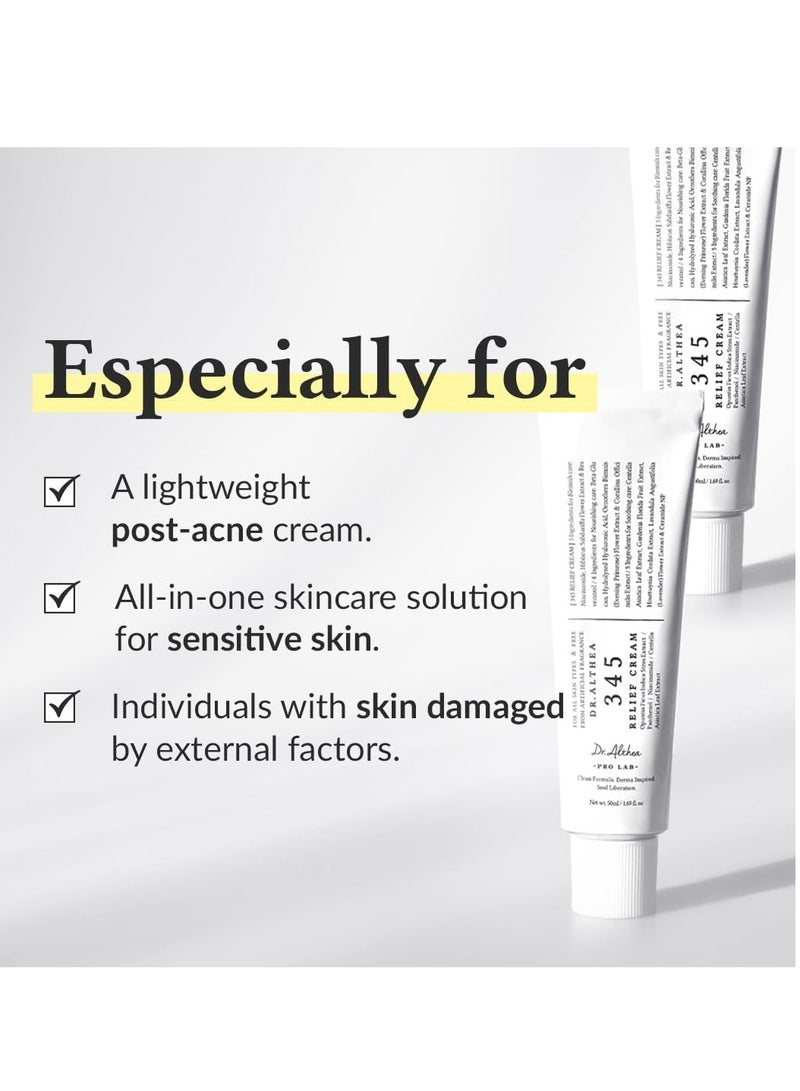 دي آر.ألثيا دكتور ألثيا 345 كريم الإغاثة - مرطب الوجه المهدئ مع نياسيناميد وبانتينول  العناية بالبلاميش ، الرطب والإغاثة من الأحمرار  العناية بالبشرة الكورية النباتية لجميع أنواع البشرة  1.7 فلور أوز - Image 5