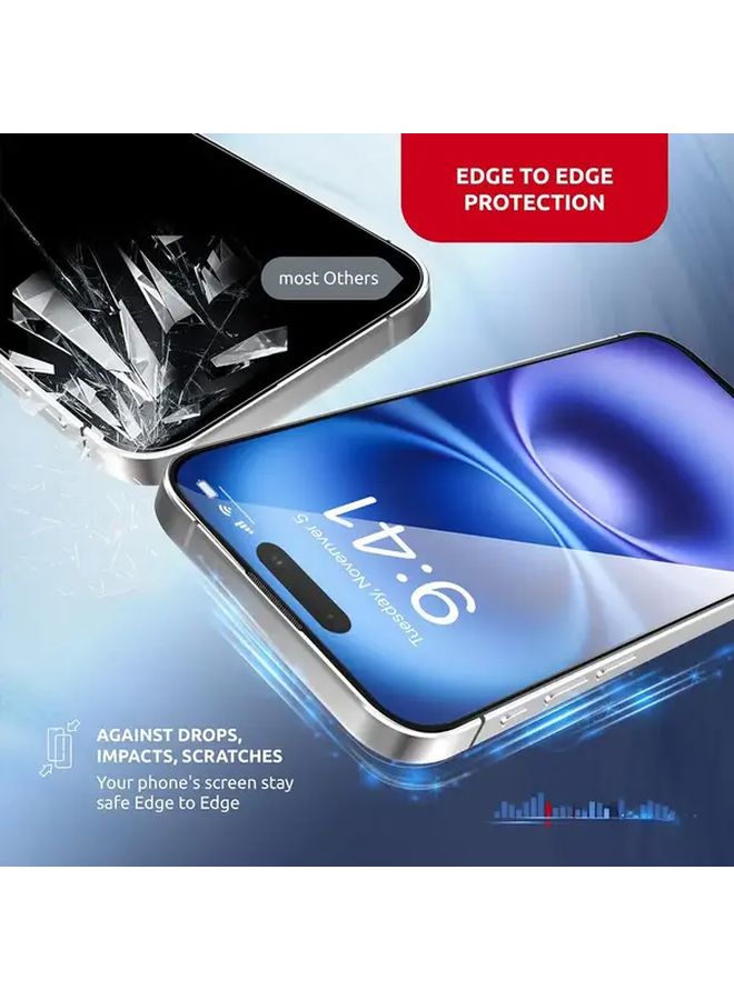 Transparent Color 2 Pack Full Screen Tempered Glass Protector for Iphone 17 9H Hardness Anti Fingerprint - Image 4