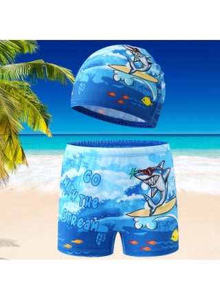 Direct Supply Children's Swimming Trunks Boys Swimming Suits Cartoon Boys Boxer Shorts Children's Swimming Suits Swimming Cap Set-Color:2301-5 Surf Shark Swimming Cap Set- - pzsku/ZE849AD8EA52BABD7CB71Z/45/1747209136/bf788e8e-6cb5-4315-bb40-531cc5bb9f08