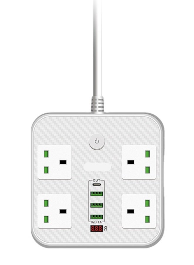 4 Power Socket, 3 USB, 1Type-C with Multiple Security Protection 3000W  - Image 1