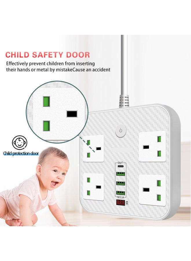 4 Power Socket, 3 USB, 1Type-C with Multiple Security Protection 3000W  - Image 2