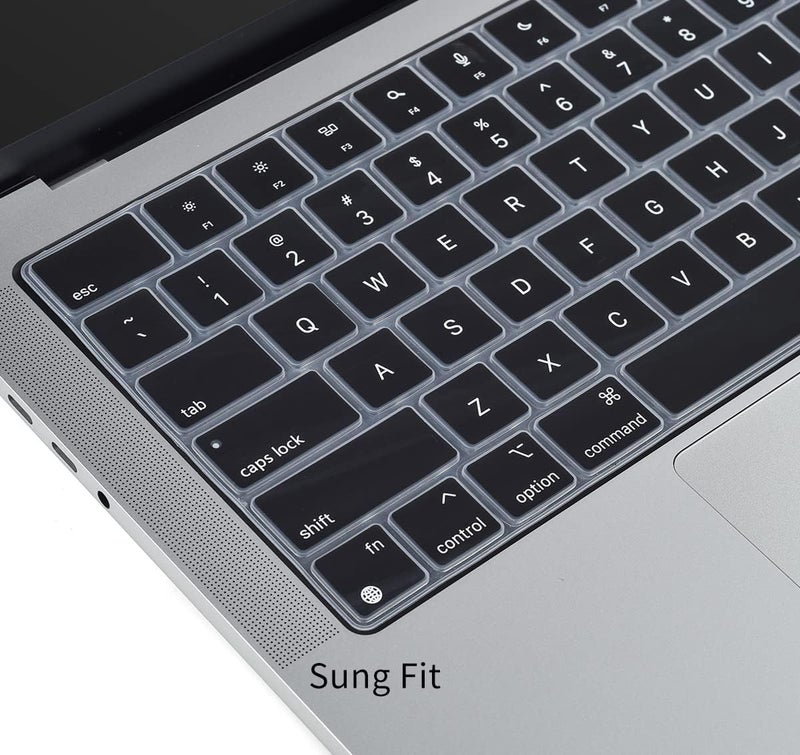 OJOS Keyboard Cover Skin for 2025-2021 MacBook Pro 14 16 inch M4 M3 M2 M1 Pro/Max, MacBook Air 15" 13.6" M4 M3 M2 Chip A3241 A3114 A2941 A3240 A3113 A2681, Black - Image 3