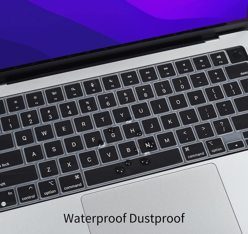OJOS Keyboard Cover Skin for 2025-2021 MacBook Pro 14 16 inch M4 M3 M2 M1 Pro/Max, MacBook Air 15" 13.6" M4 M3 M2 Chip A3241 A3114 A2941 A3240 A3113 A2681, Black - Image 5