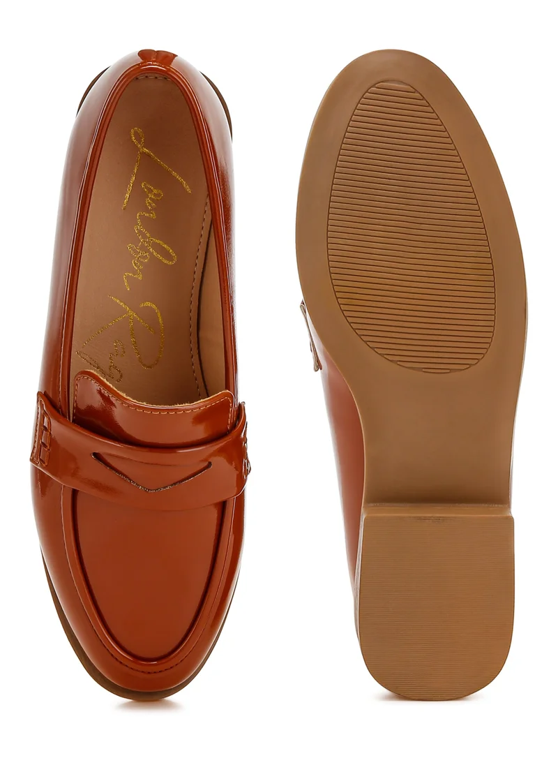 London Rag Penny Strap Detail Loafers in Brown