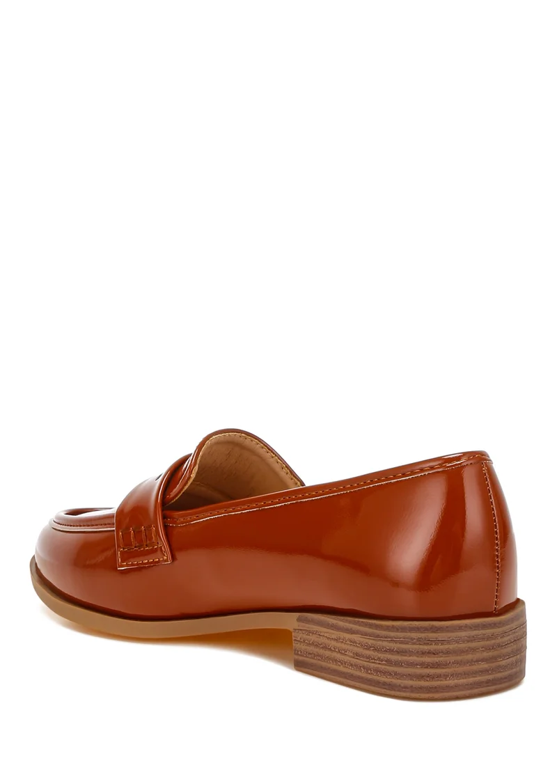 London Rag Penny Strap Detail Loafers in Brown