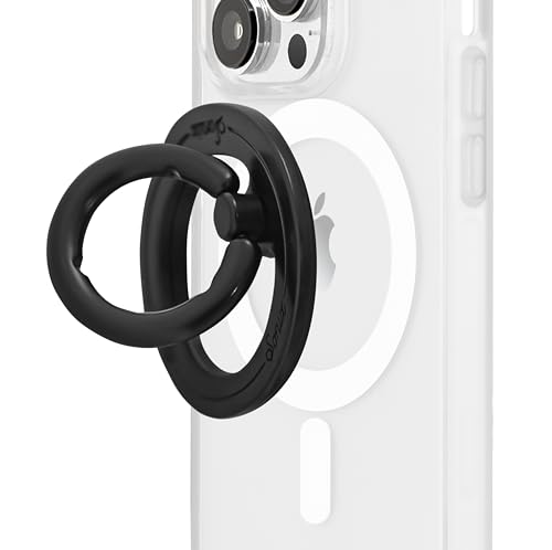 Sonix Magnetic Phone Grip and Phone Ring Holder Compatible with MagSafe Rotatable Kickstand and Phone Holder for iPhone 16 15 14 13 12 Series Matte Black - Image 1