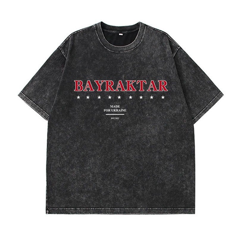 Acid Wash Vintage Washed T-Shirt Street Hip Hop Punk Print T-Shirt Women's Casual Cotton Short Sleeve - Image 3