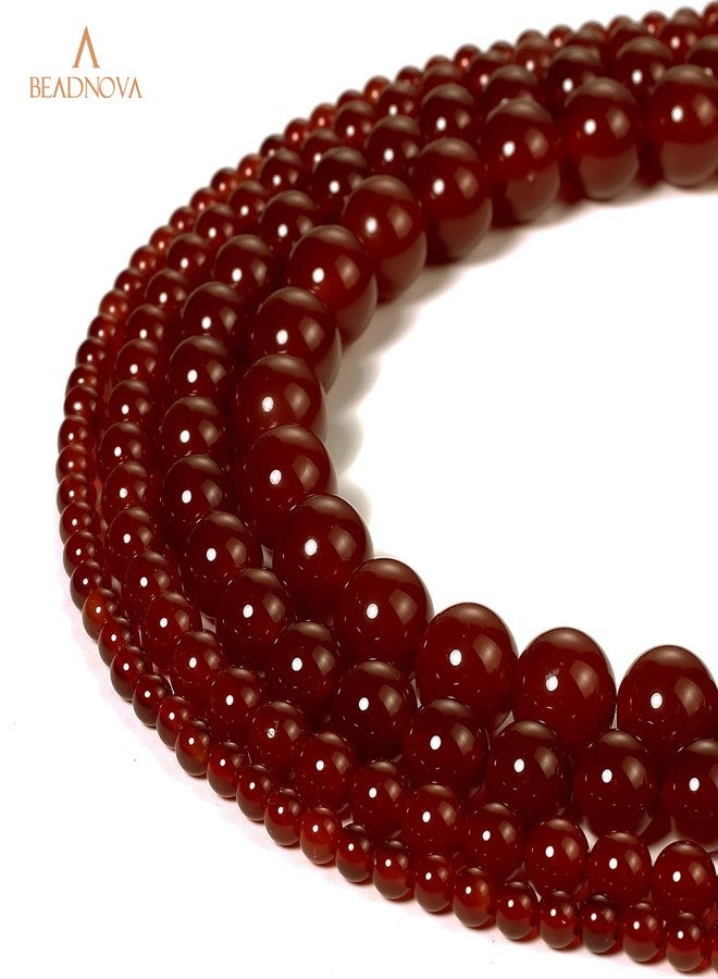 BEADNOVA (6mm, 02) Red Agate Round Beads) - Red Agate Beads Natural Crystal Beads Stone Gemstone Round Loose Energy Healing Beads with Free Crystal Stretch Cord for Jewellery Making (6mm, 63-65pcs) - Image 5