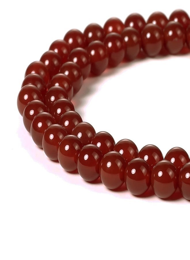 BEADNOVA (6mm, 02) Red Agate Round Beads) - Red Agate Beads Natural Crystal Beads Stone Gemstone Round Loose Energy Healing Beads with Free Crystal Stretch Cord for Jewellery Making (6mm, 63-65pcs) - Image 1