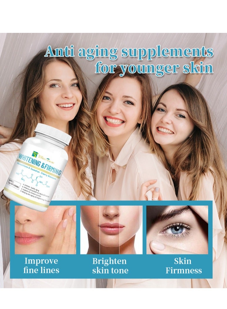 Wins Town Whitening & Firming,Effective Skin Lightening Supplement - Dark Spots, Melasma & Acne Scar Remover, Hyperpigmentation Treatment,60 Tablets - Image 4