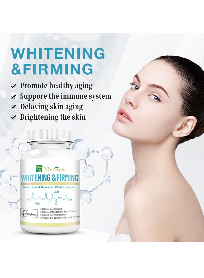 Wins Town Whitening & Firming,Effective Skin Lightening Supplement - Dark Spots, Melasma & Acne Scar Remover, Hyperpigmentation Treatment,60 Tablets - Image 1