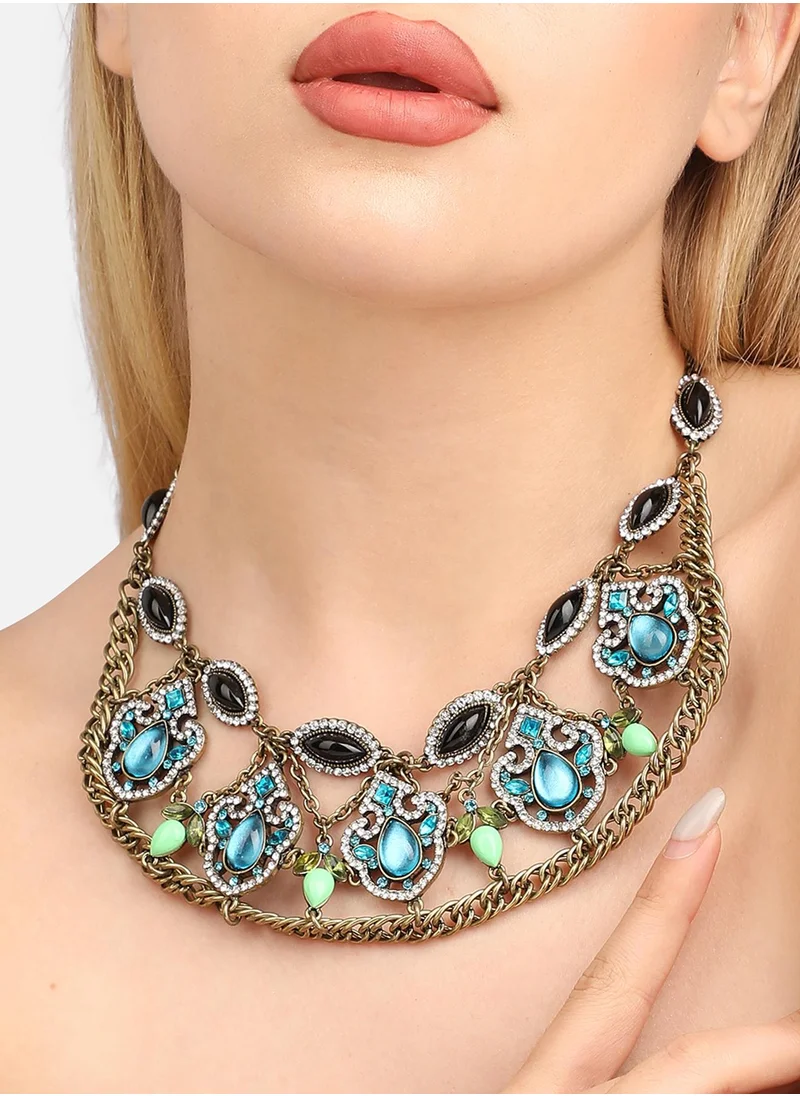 SOHI Designer Statement Stone Necklace