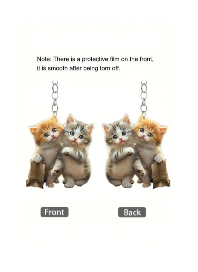 Generic Car Hanging Ornament  Car Decoration  Car Accessories 3D Design of Cute Cats Adding Beauty to Your Car Decor  - Image 3