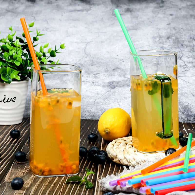 CVNDKN 200 Pcs Colorful Disposable Drinking Plastic Straws.(0.23'' diameter and 8.26"" long)-8 Colors - Image 4
