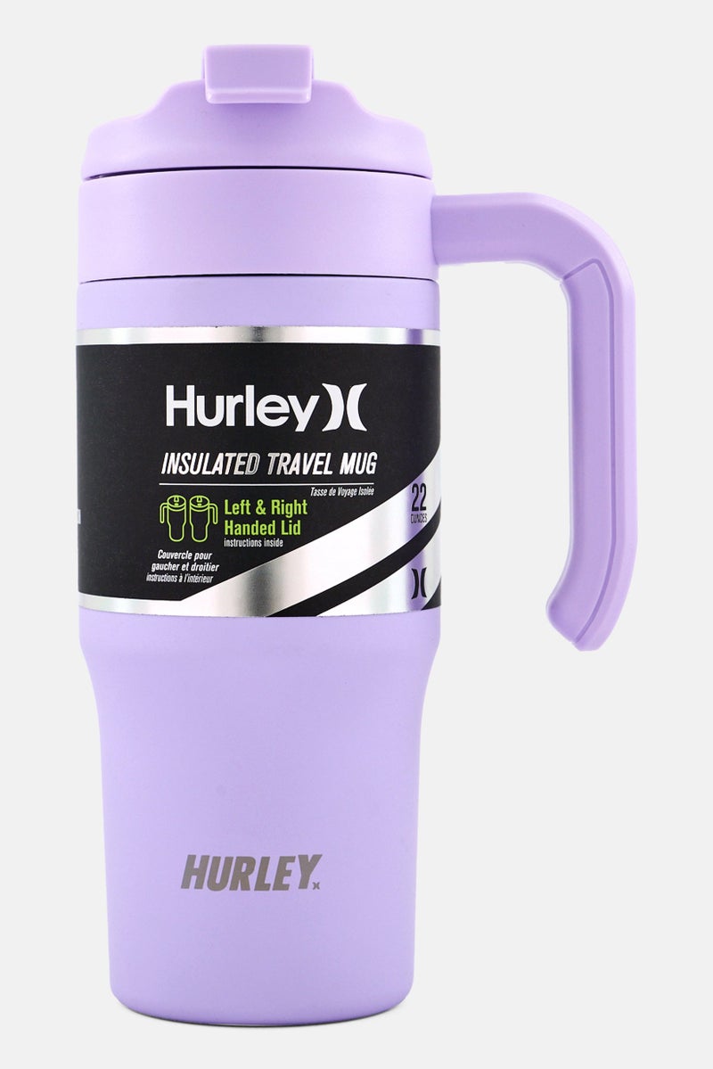 Hurley Double Wall Stainless Steel Travel Mug 650ml, Lavender - Image 1
