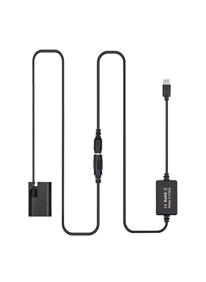 Generic PD USB Type-C Cable to DR-E6 Dummy Battery DC Coupler LP-E6N Replacement for Canon EOS 60D 70D 80D 5DS R 5D Mark IV III 5D4 5D3 5D2 II  - Image 1