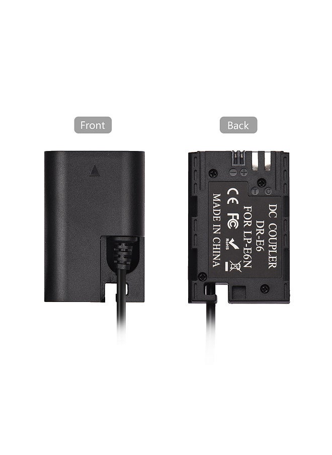 Generic PD USB Type-C Cable to DR-E6 Dummy Battery DC Coupler LP-E6N Replacement for Canon EOS 60D 70D 80D 5DS R 5D Mark IV III 5D4 5D3 5D2 II  - Image 4