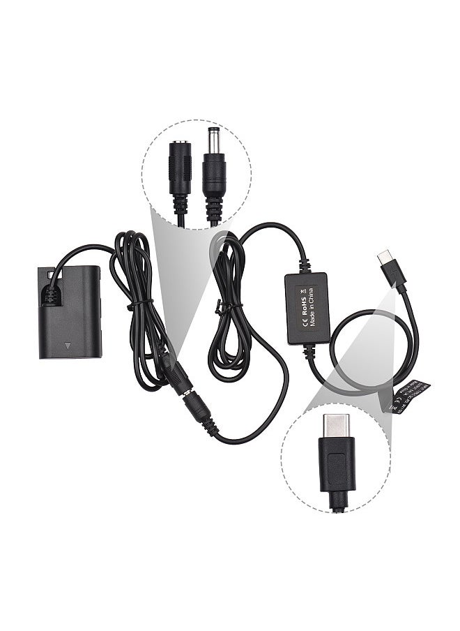 Generic PD USB Type-C Cable to DR-E6 Dummy Battery DC Coupler LP-E6N Replacement for Canon EOS 60D 70D 80D 5DS R 5D Mark IV III 5D4 5D3 5D2 II  - Image 3