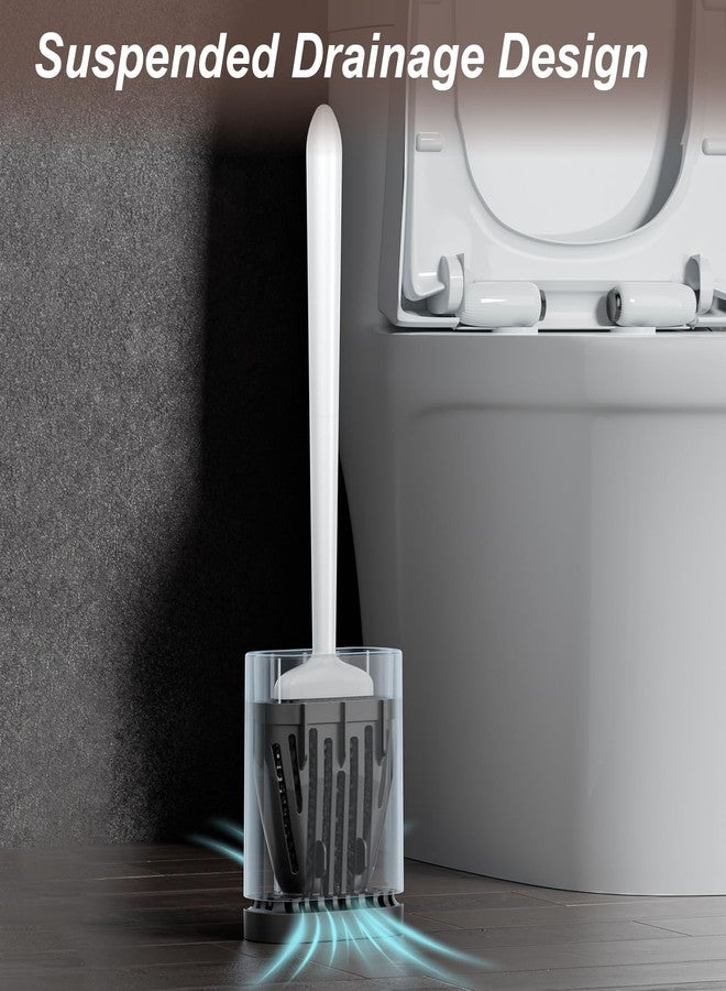 Sellemer (White) - Bathroom Toilet Brush and Holder Set, Toilet Bowl Cleaner Brush with Holder for Bathroom Storage and Organisation, Carrying Solid Anti-Rust Handle Design - Image 5