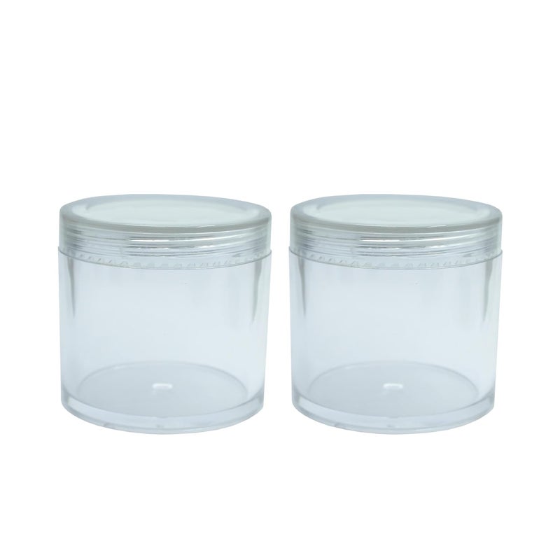 FUTURA MARKET FUTURA MARKET Acrylic Transparent Jar with Transparent Lid for Personal Care Medicine keeping Household use Beauty Products Multi Purpose 100 gm Pack of 2  - Image 1