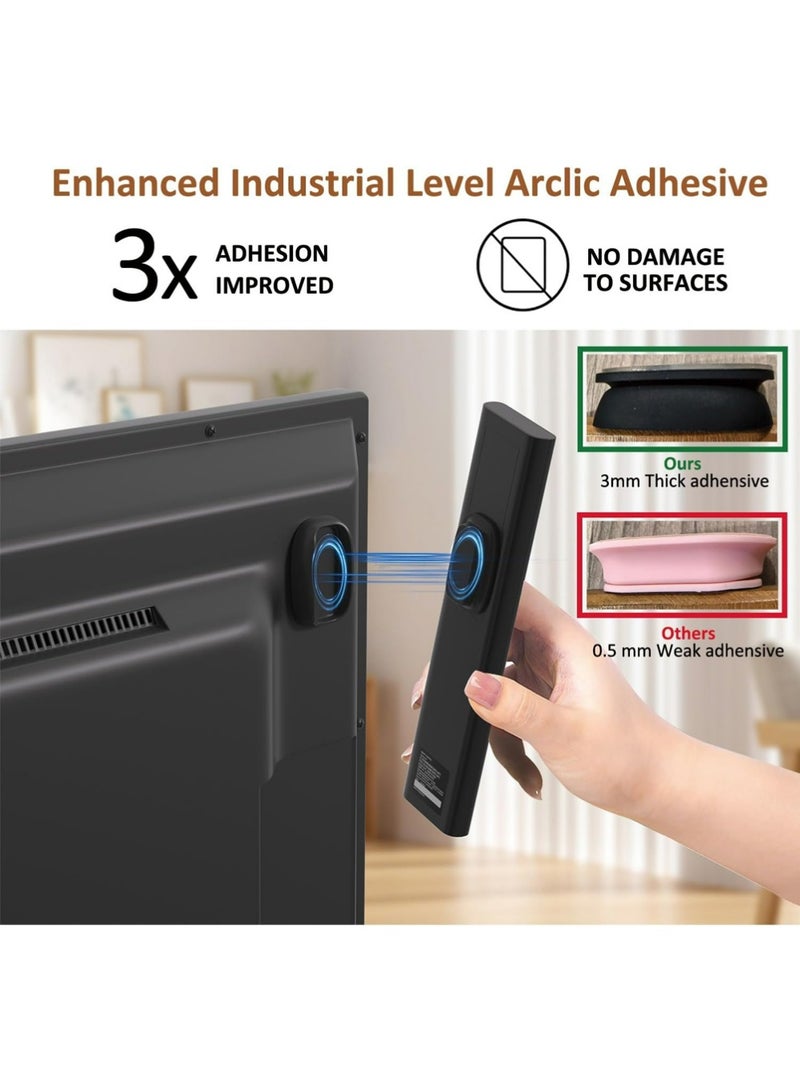 YOUGE 4 Pack Upgraded Magnetic Remote Control Holder Wall Mount - Enhanced N52 Magnets & Stronger Adhesive, No-Drill Remote Organizer for TV/Fan/AC Remotes - Image 4