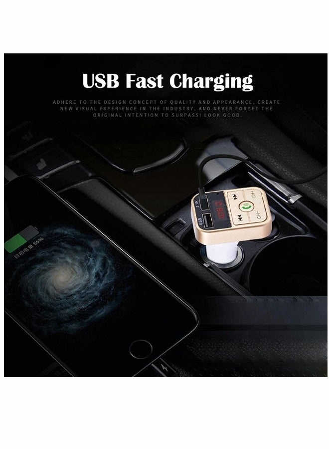 Bluetooth, Car Bluetooth, Transmitterfm Transmitter Wireless Bluetooth, Compatible Handsfree Mp3 Audio Music Player, Dual USB Radio Modulator Car Kit, 2.1A Charger (Black) - Image 1